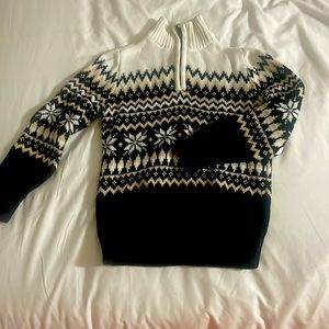 Black white and gold toddler boys sweater
